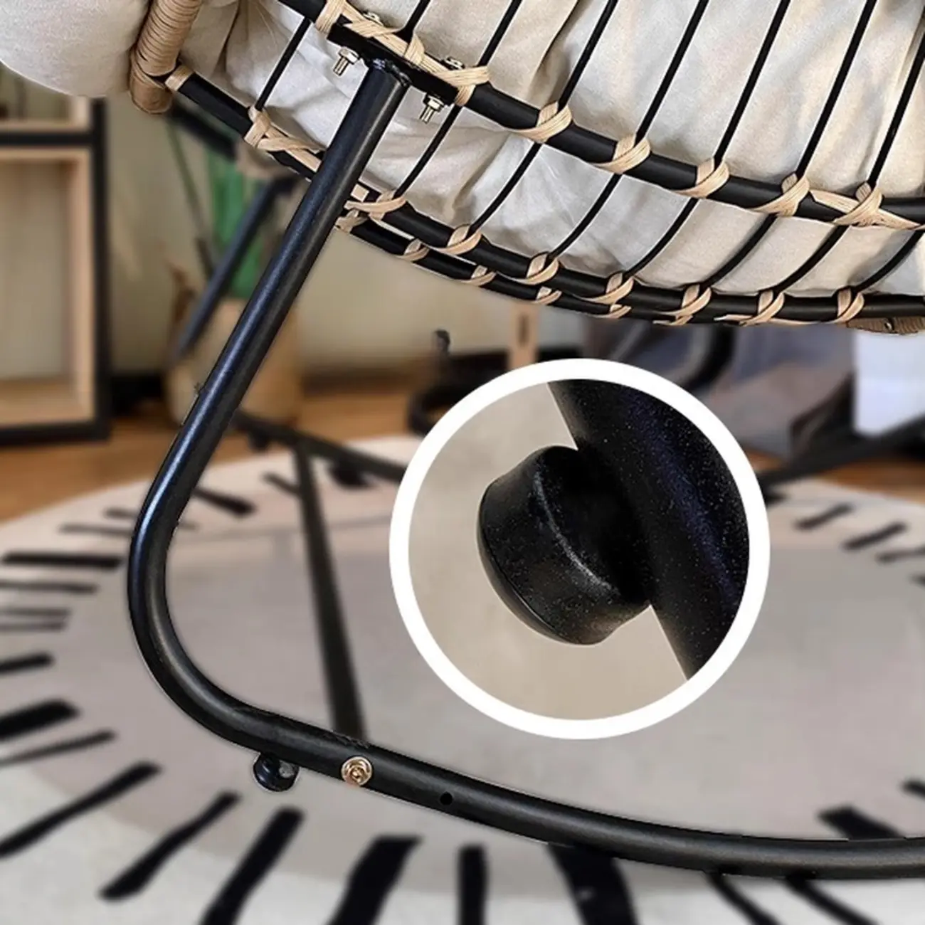 Upholstered Armless Rocking Chair with Cushion for Living room Image - 10 | homeyfad