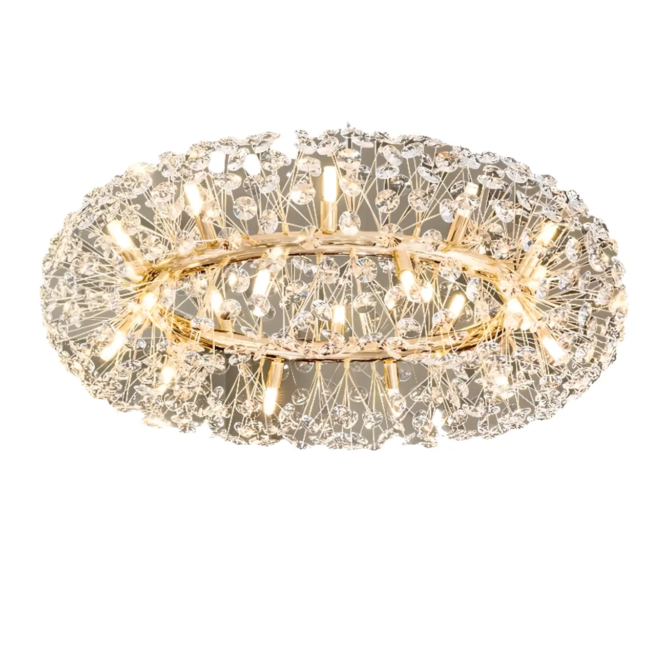 Luxury Crystal Round Chandelier with Geometric Design Image - 5 | homeyfad