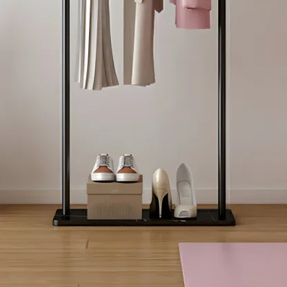 Modern Metal Coat Rack with Hooks & Shelf Image - 12