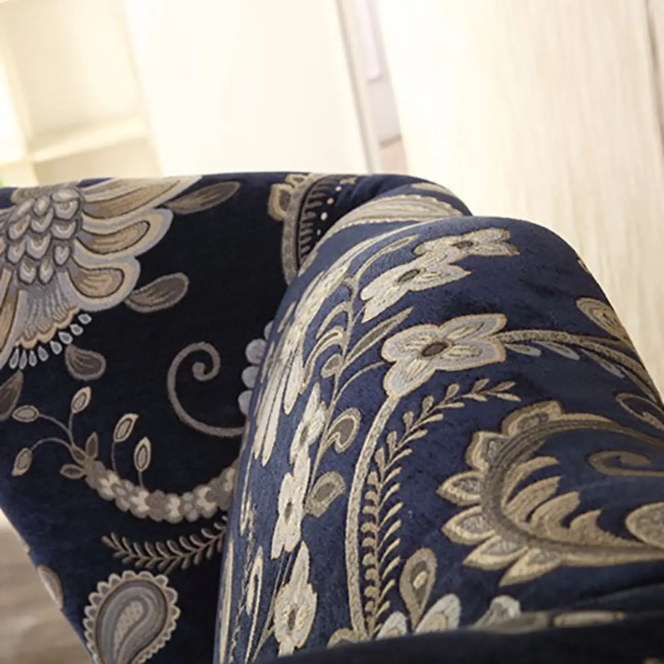 Traditional Fabric Wingback Chair with Ottoman for Living Room Image - 7 | homeyfad