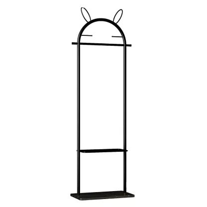 Modern Metal Coat Rack with Hooks & Shelf Image - 13