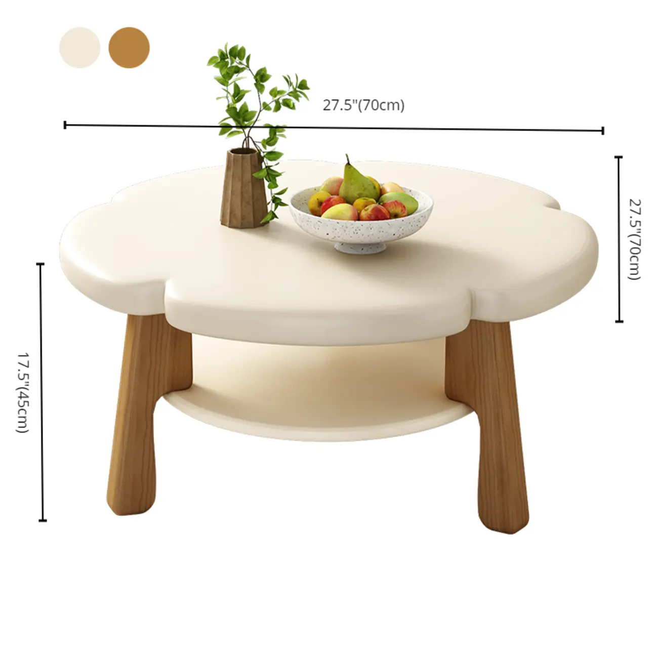 Irregular Cute Wooden Coffee Table with Storage for Living Room  Image - 21 | homeyfad