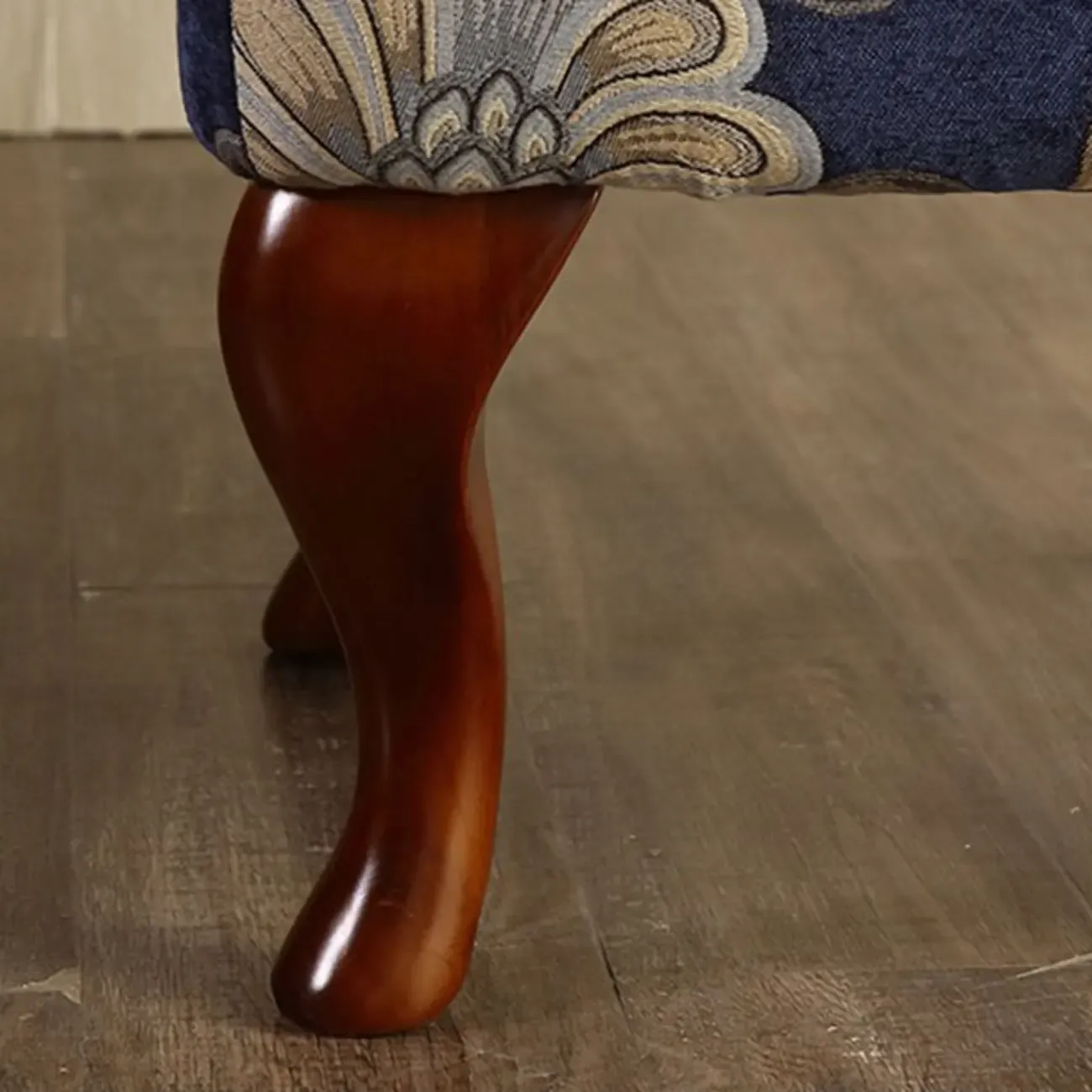 Traditional Fabric Wingback Chair with Ottoman for Living Room Image - 5