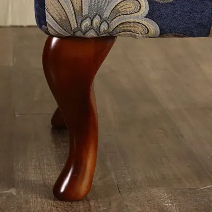 Traditional Fabric Wingback Chair with Ottoman for Living Room Image - 5