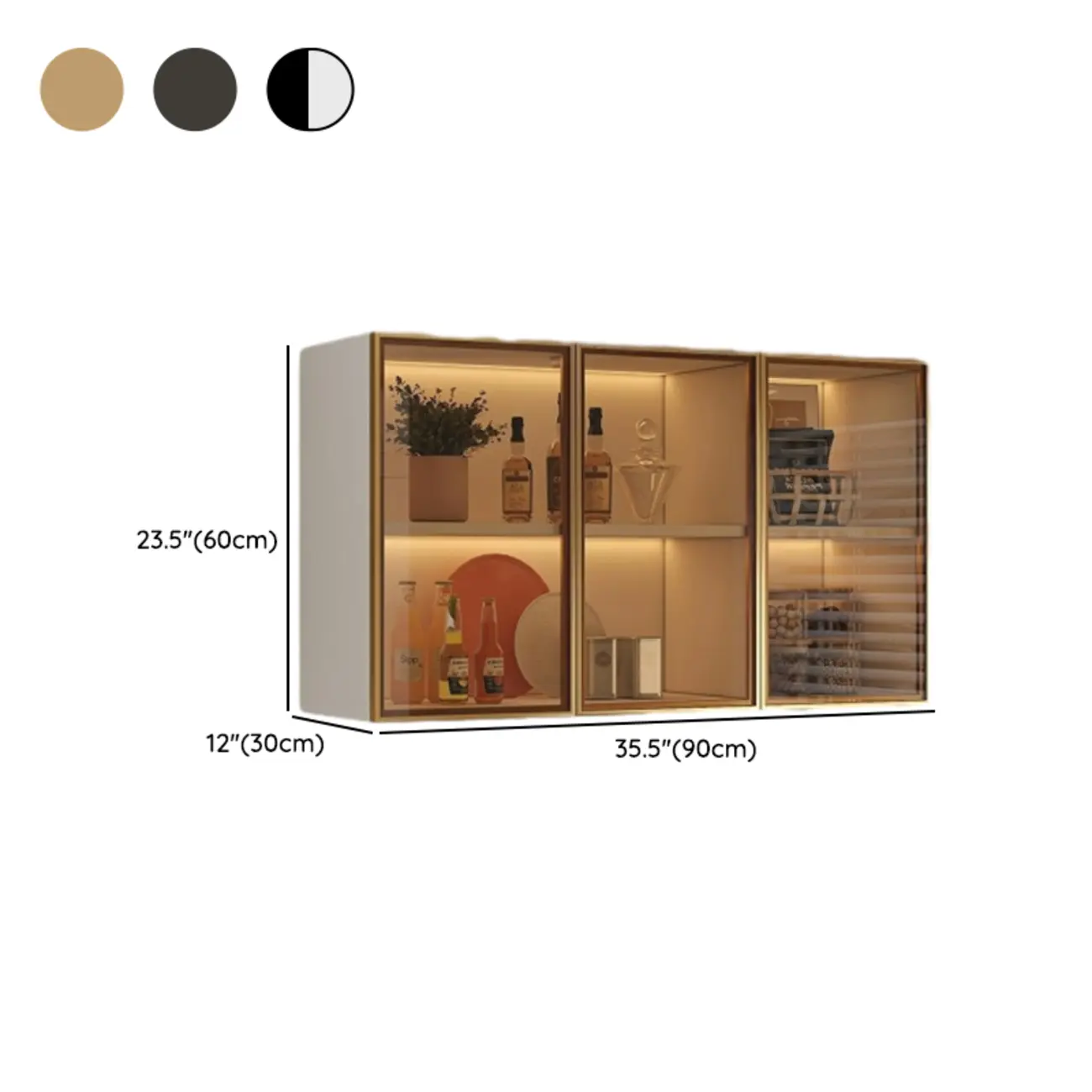 Modern Wood Wall-Mounted Display Cabinet with Glass Image - 30 | homeyfad