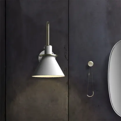 Modern 1-Light Cone Bath Vanity Light with Iron Shade Image - 15