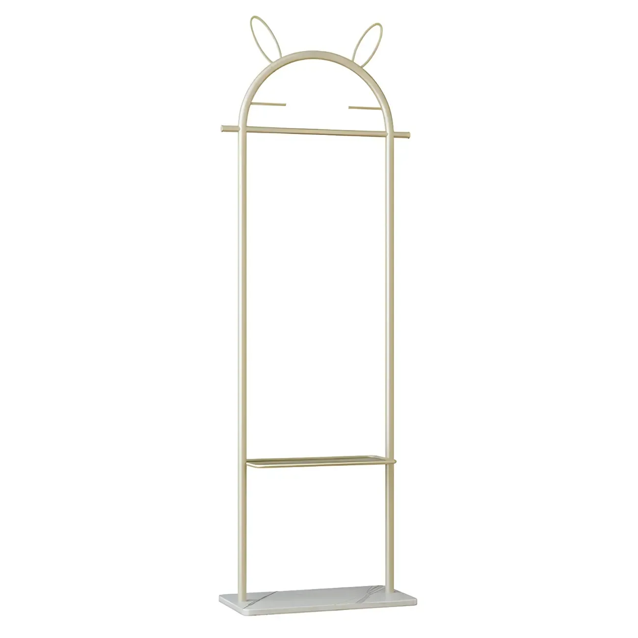 Modern Metal Coat Rack with Hooks & Shelf Image - 15