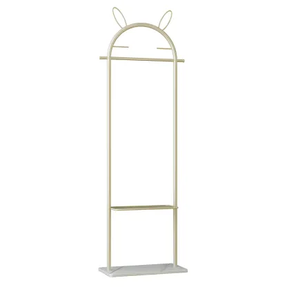 Modern Metal Coat Rack with Hooks & Shelf Image - 15