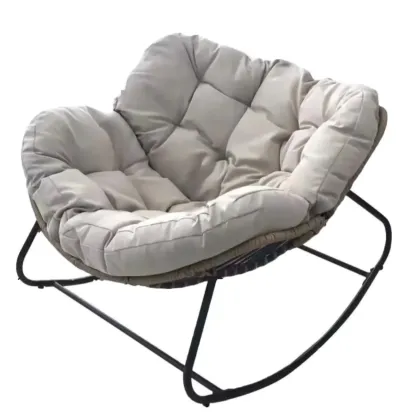 Upholstered Armless Rocking Chair with Cushion for Living room Image - 13