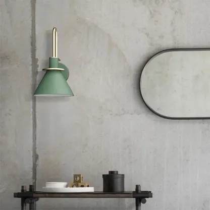 Modern 1-Light Cone Bath Vanity Light with Iron Shade Image - 16