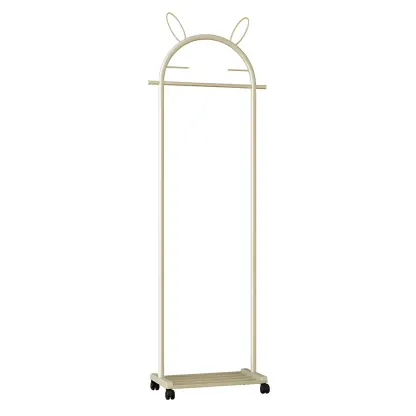 Modern Metal Coat Rack with Hooks & Shelf Image - 16