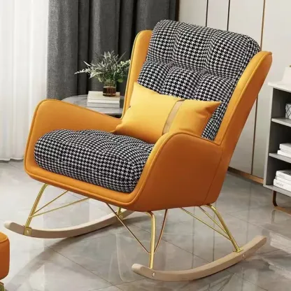 Modern Upholstered Rocking Chair with Optional Ottoman Image - 5