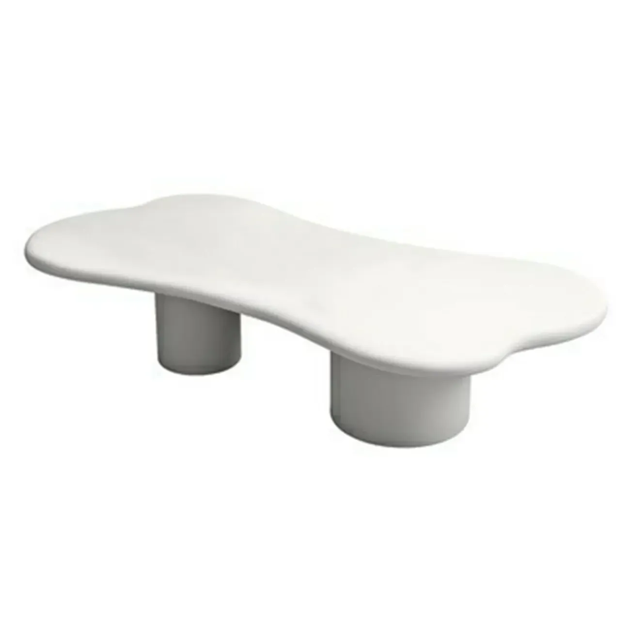 Modern Cream Oval Coffee Table with Minimalist Style Image - 4