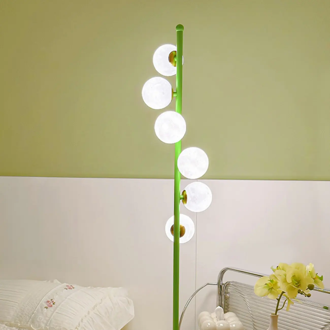 Minimalist Adjustable Globe Glass Shade 6 light Standing Floor Lamp Image - 8 | homeyfad