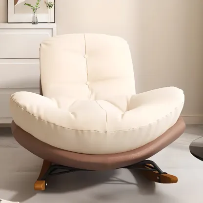Scandinavian Upholstered Rocking Chair with Optional Ottoman Image - 2