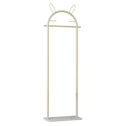 Modern Metal Coat Rack with Hooks & Shelf Image - 18