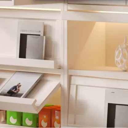 Wooden Display Cabinet with Glass Doors and Shelves Image - 9