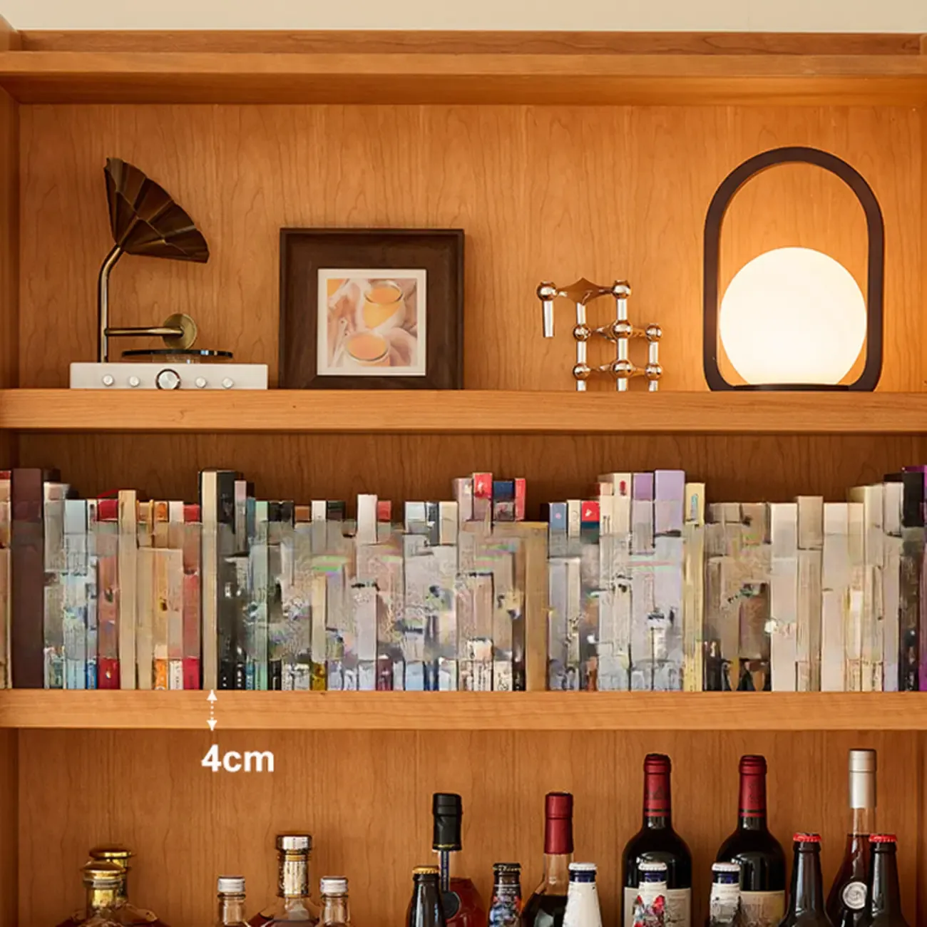 Traditional Wooden Open Display Cabinet with Storage for Living Room Image - 15