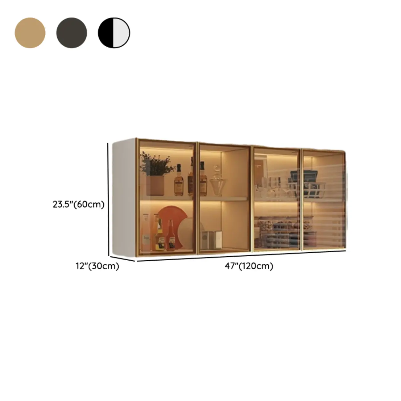 Modern Wood Wall-Mounted Display Cabinet with Glass Image - 34 | homeyfad