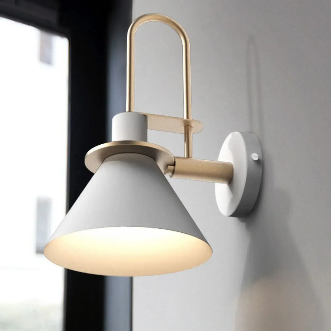 Modern 1-Light Cone Bath Vanity Light with Iron Shade Image - 19