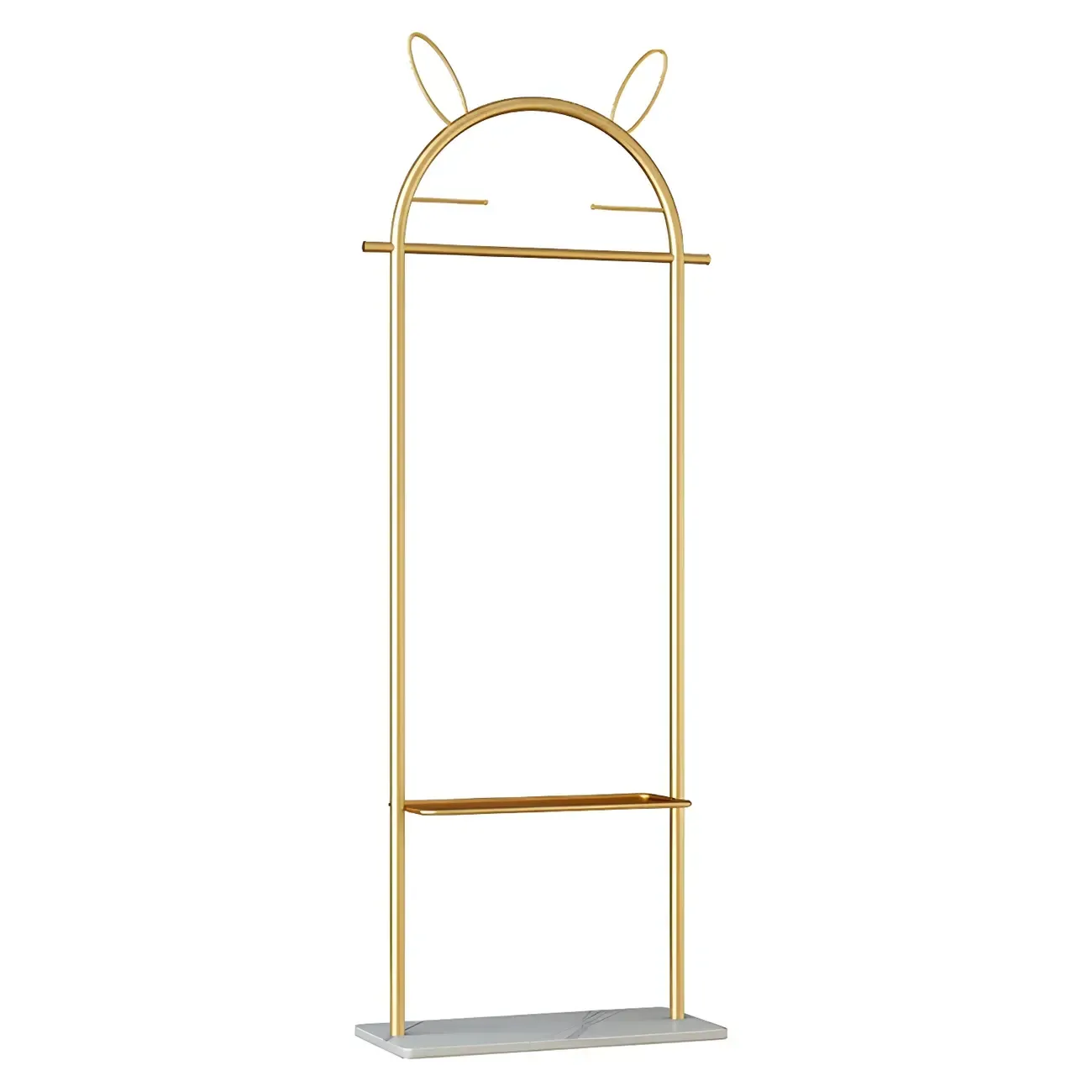 Modern Metal Coat Rack with Hooks & Shelf Image - 21
