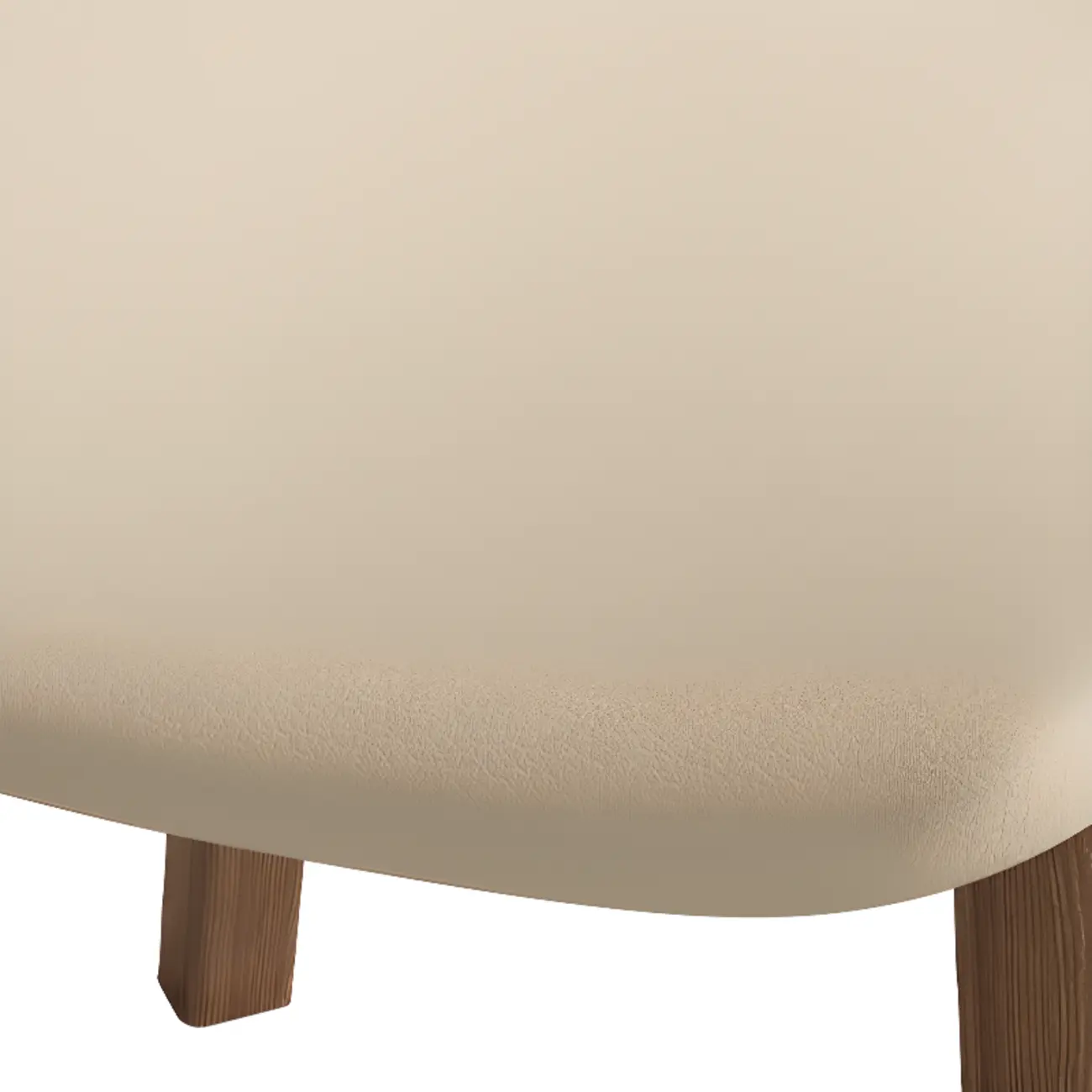 Simple Wooden Open Back Faux Leather Upholstered Dining Chair Image - 5 | homeyfad