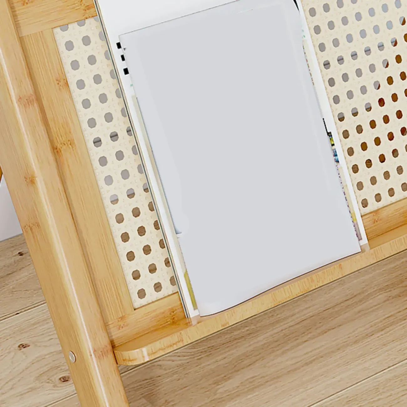 Glass Top Side Table with Magazine Rack for Living Room Image - 13