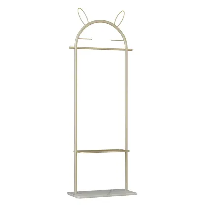 Modern Metal Coat Rack with Hooks & Shelf Image - 22