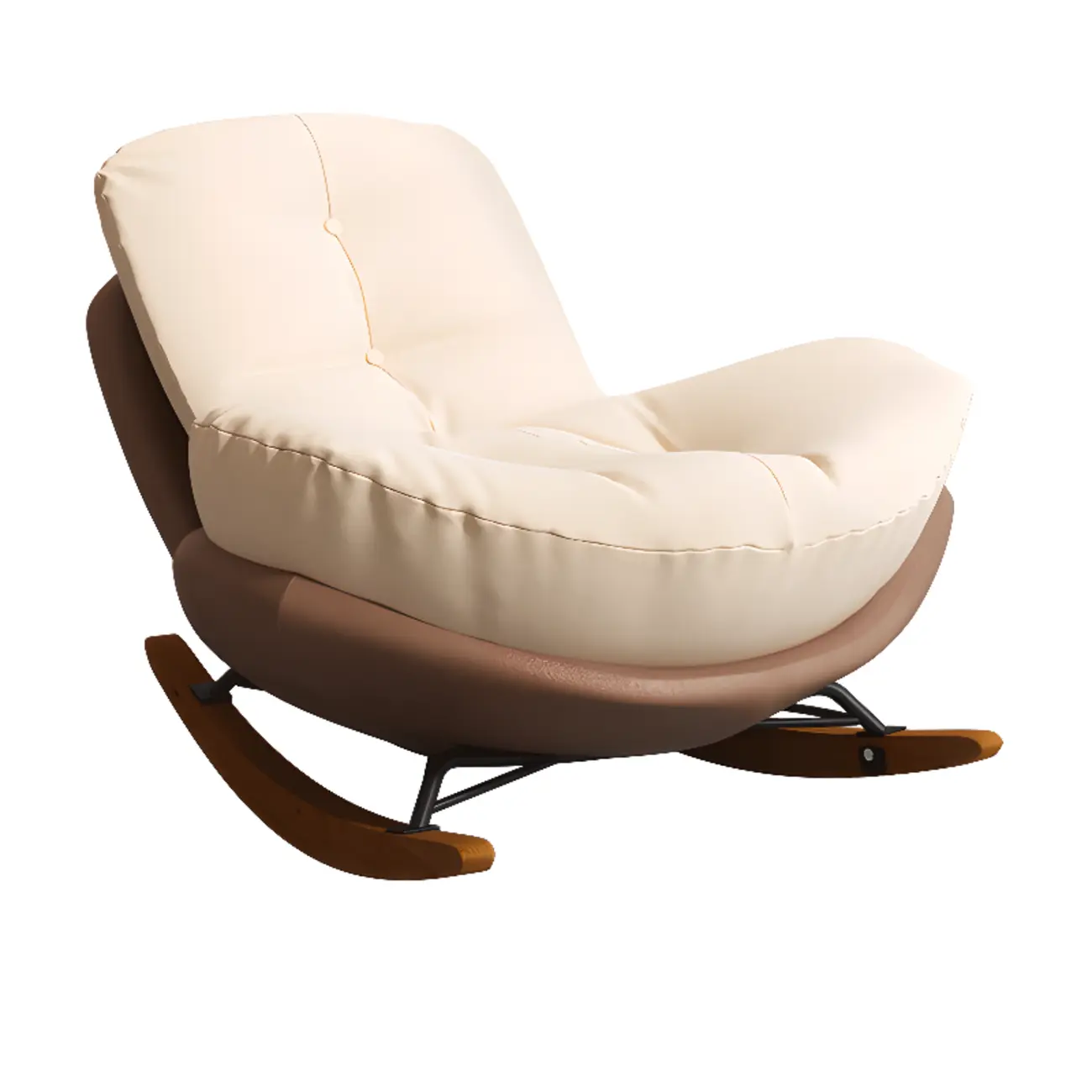Scandinavian Upholstered Rocking Chair with Optional Ottoman Image - 6 | homeyfad