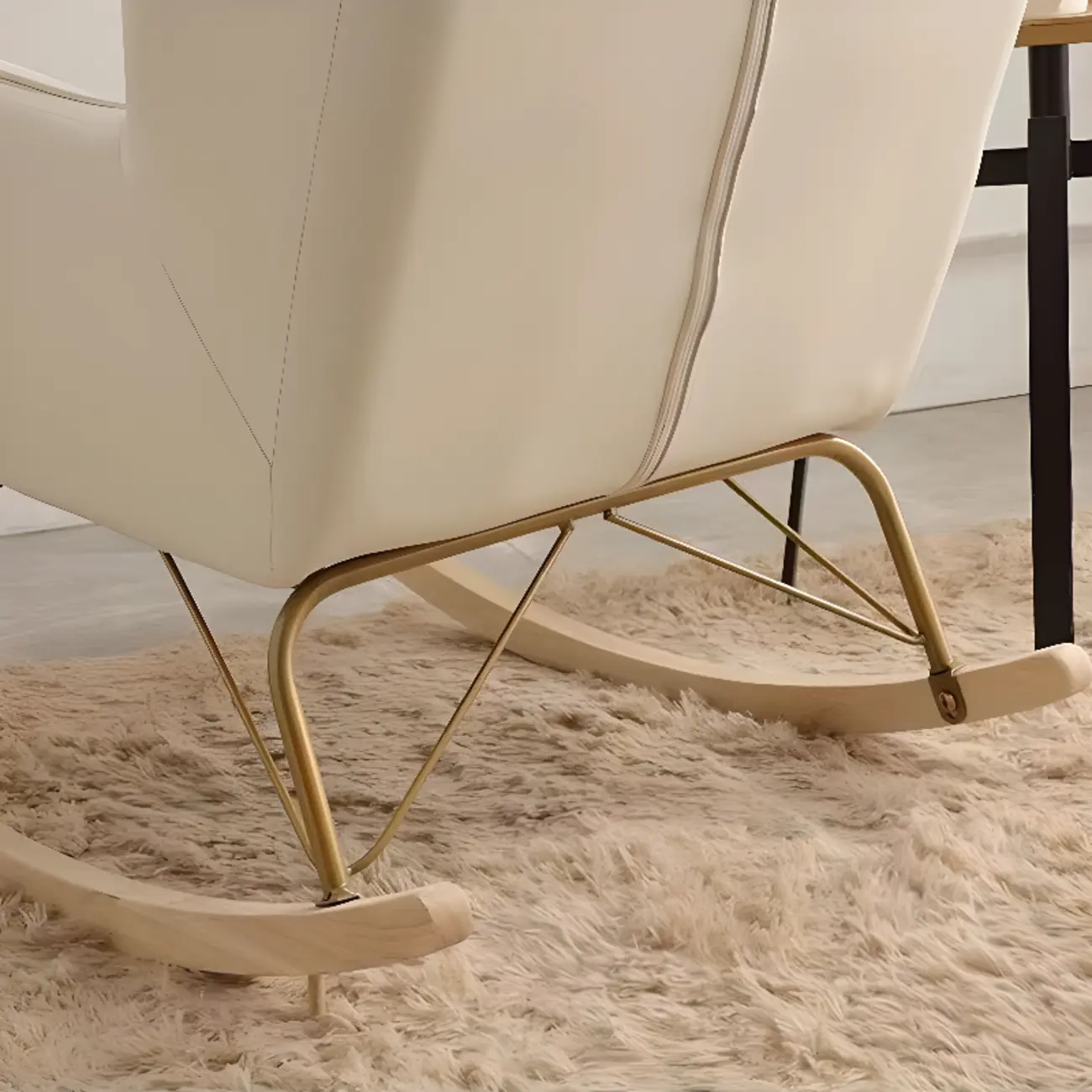 Modern Upholstered Rocking Chair with Optional Ottoman Image - 10 | homeyfad