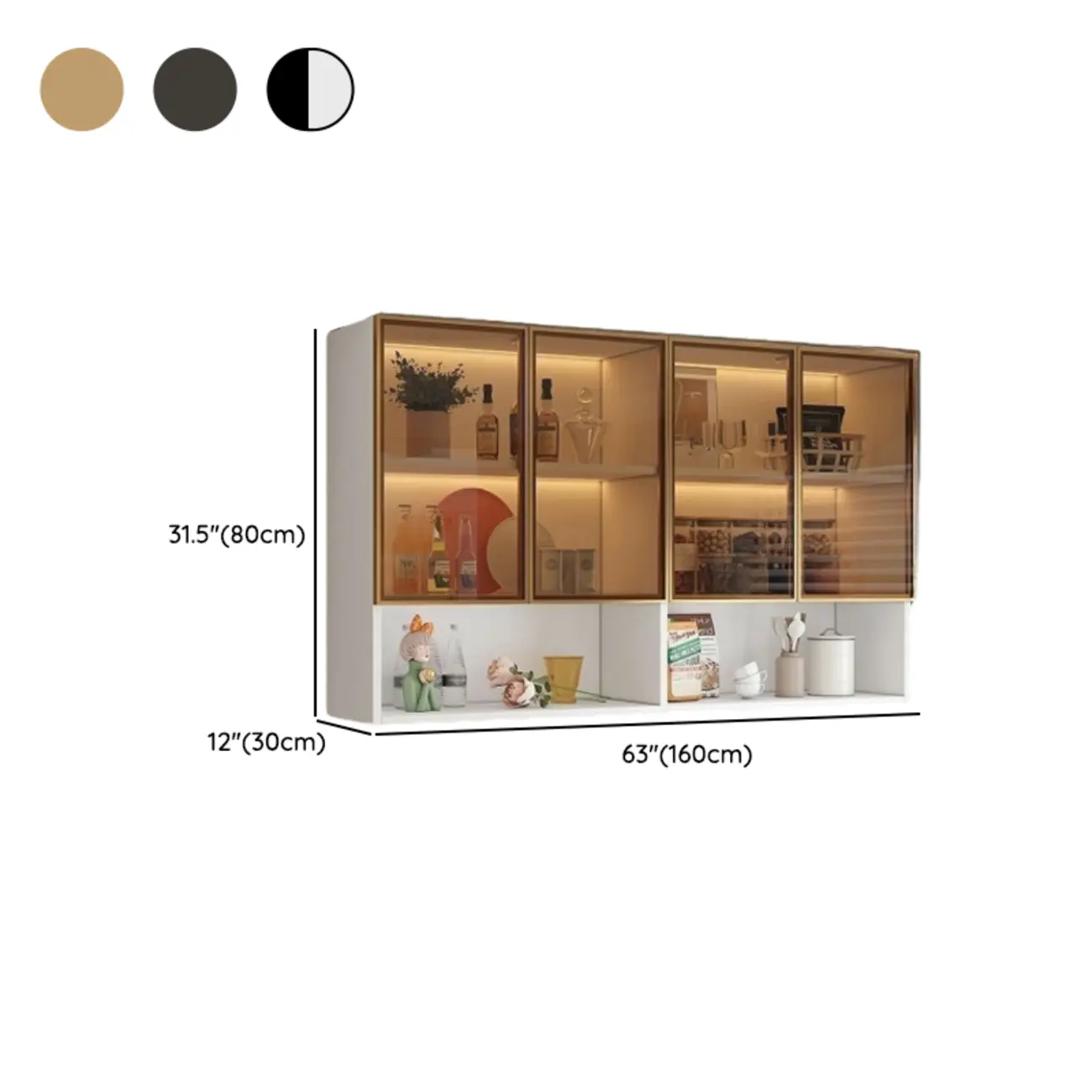 Modern Wood Wall-Mounted Display Cabinet with Glass Image - 39 | homeyfad