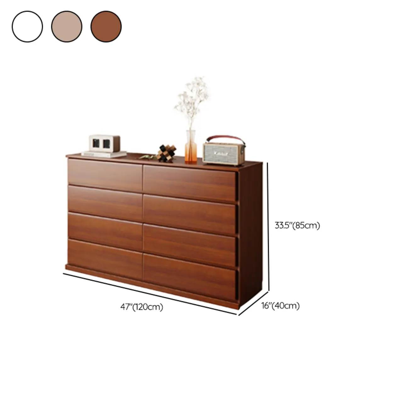 Modern Wood Dresser Light Walnut with 6-Drawers Storage Image - 32 | homeyfad