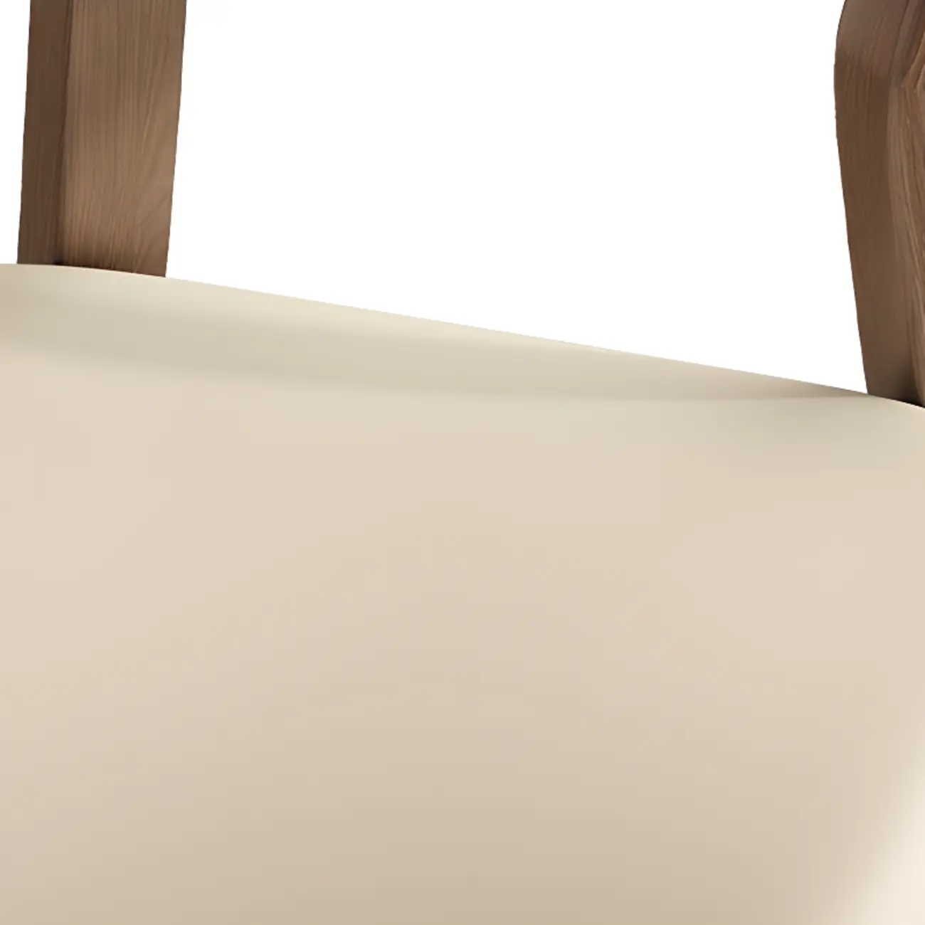 Simple Wooden Open Back Faux Leather Upholstered Dining Chair Image - 7 | homeyfad