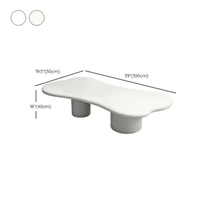 Modern Cream Oval Coffee Table with Minimalist Style Image - 11