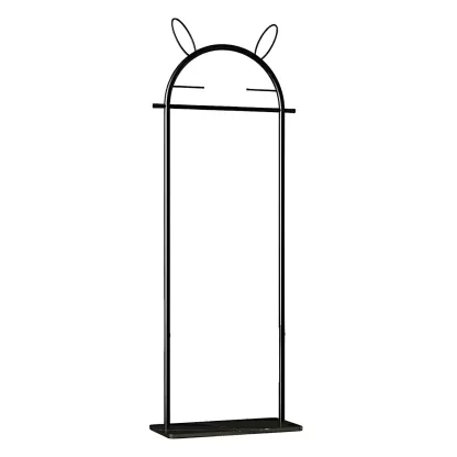 Modern Metal Coat Rack with Hooks & Shelf Image - 24