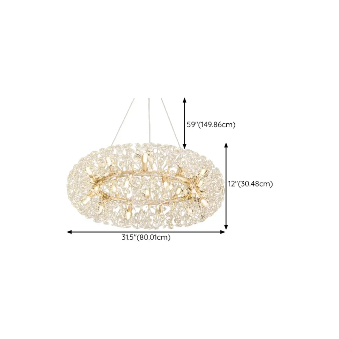 Luxury Crystal Round Chandelier with Geometric Design Image - 15
