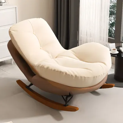 Scandinavian Upholstered Rocking Chair with Optional Ottoman Image - 8