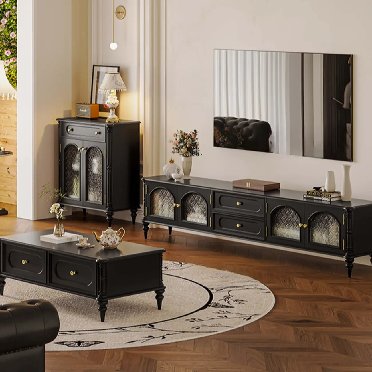 Wooden Display Cabinet with Stemware Shelf for Kitchen Image - 6 | homeyfad