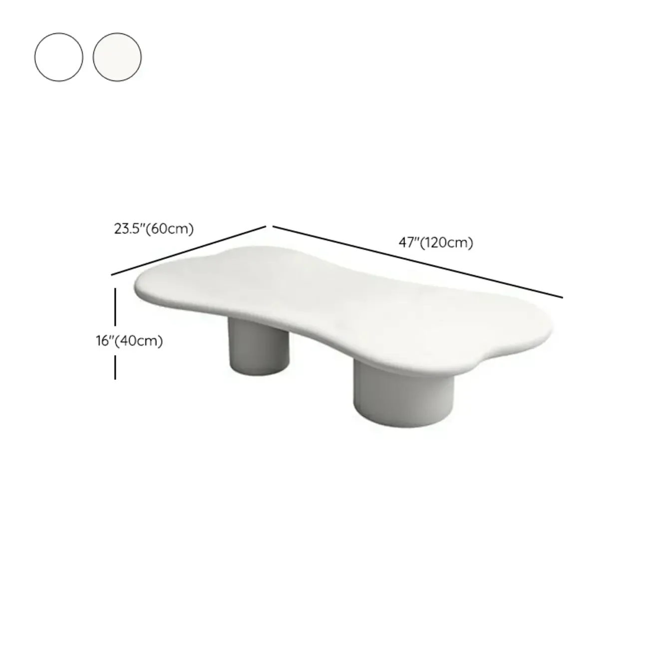 Modern Cream Oval Coffee Table with Minimalist Style Image - 13