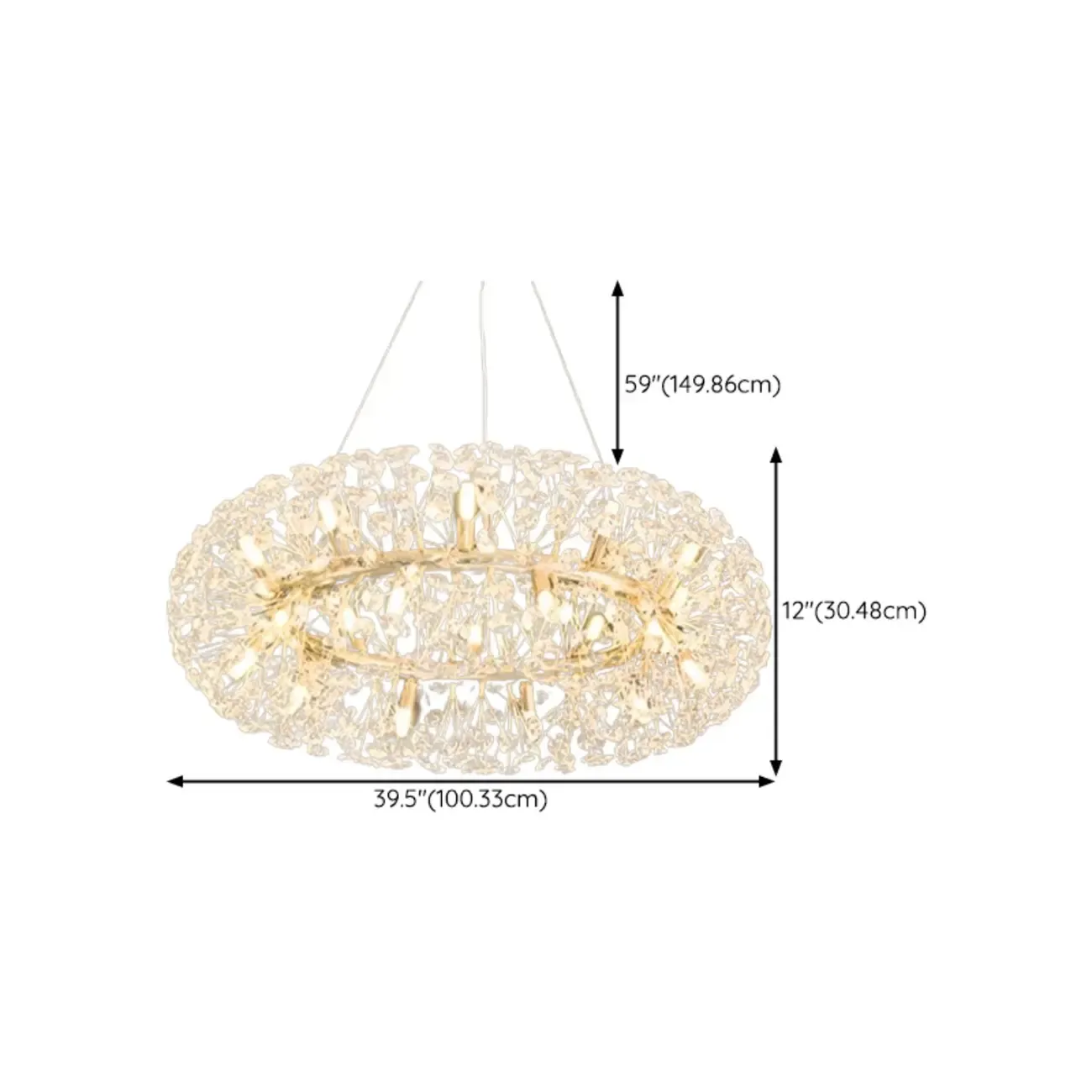 Luxury Crystal Round Chandelier with Geometric Design Image - 16
