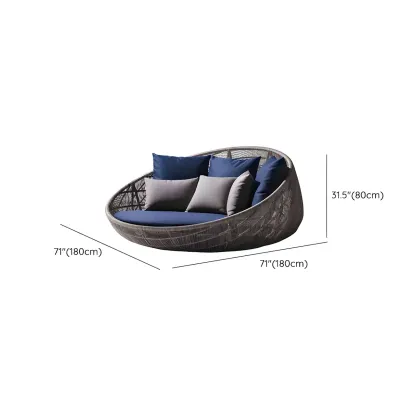 Brown Modern Vine Weaving Daybed Outdoor with Mattress  Image - 8