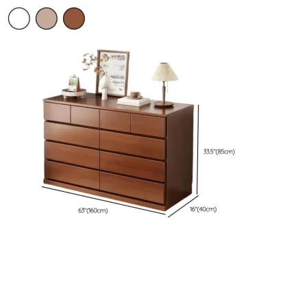Modern Wood Dresser Light Walnut with 6-Drawers Storage Image - 35