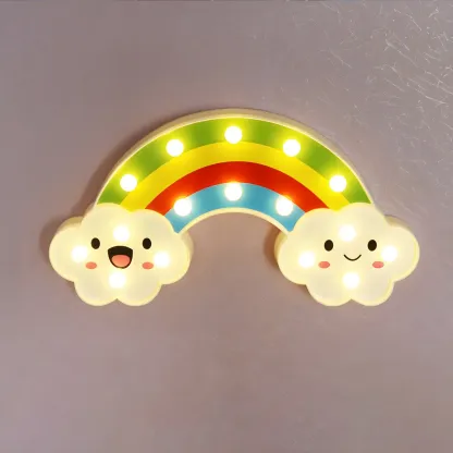 Lovely LED Rainbow Night Light Kids Room for Wall Decor Image - 1
