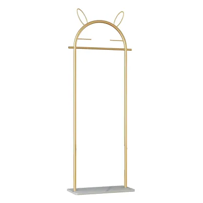 Modern Metal Coat Rack with Hooks & Shelf Image - 27