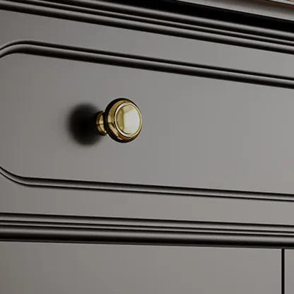 Wooden Display Cabinet with Stemware Shelf for Kitchen Image - 8