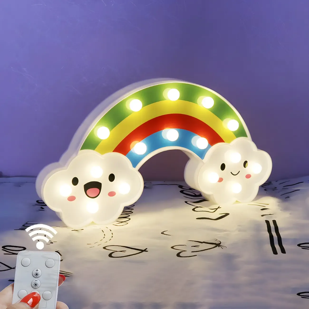 Lovely LED Rainbow Night Light Kids Room for Wall Decor Image - 2