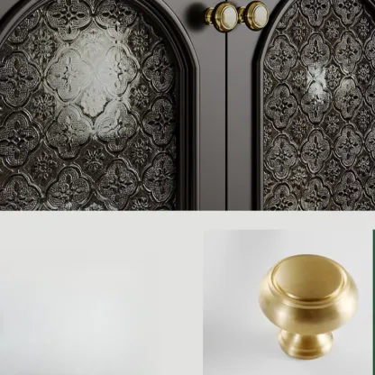 Wooden Display Cabinet with Stemware Shelf for Kitchen Image - 9