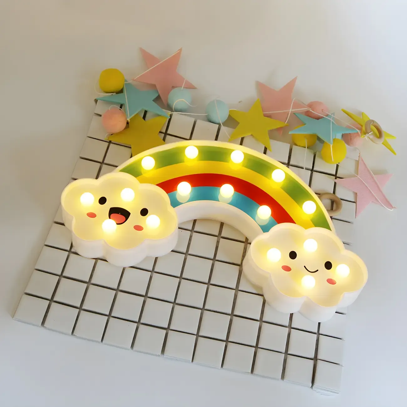 Lovely LED Rainbow Night Light Kids Room for Wall Decor Image - 3
