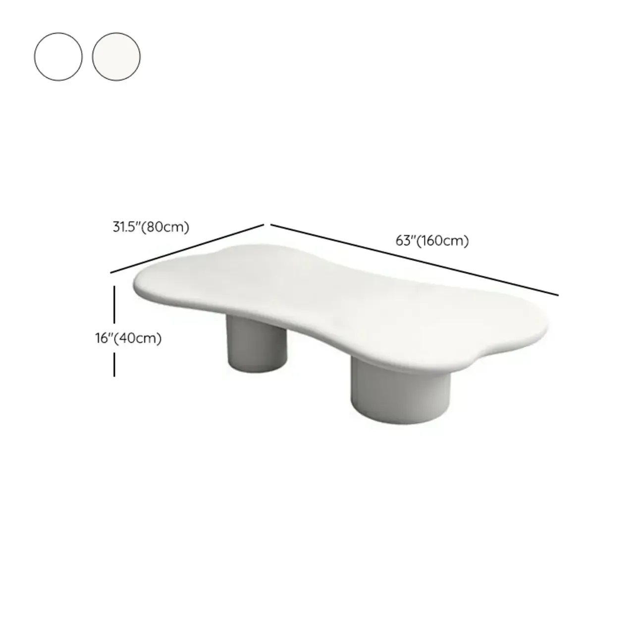 Modern Cream Oval Coffee Table with Minimalist Style Image - 17