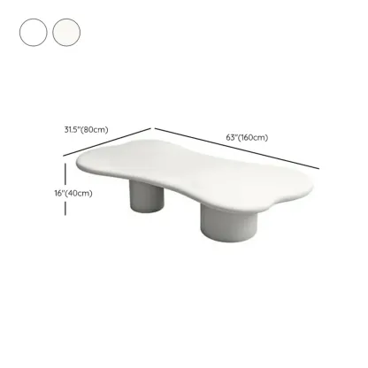 Modern Cream Oval Coffee Table with Minimalist Style Image - 17